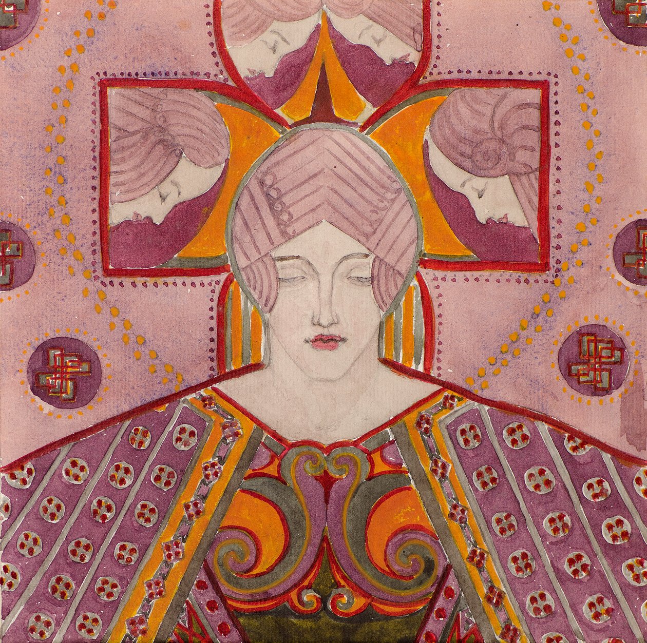 Studie [til dekorativt panel], ca. 1898-1901 (akvarel) af George Dutch Davidson
