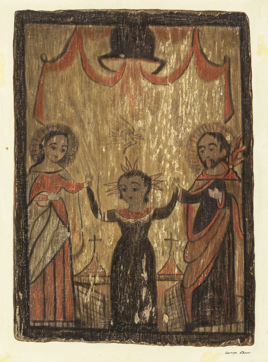 Retablo - Den hellige familie, ca. 1938. af George E. Rhone