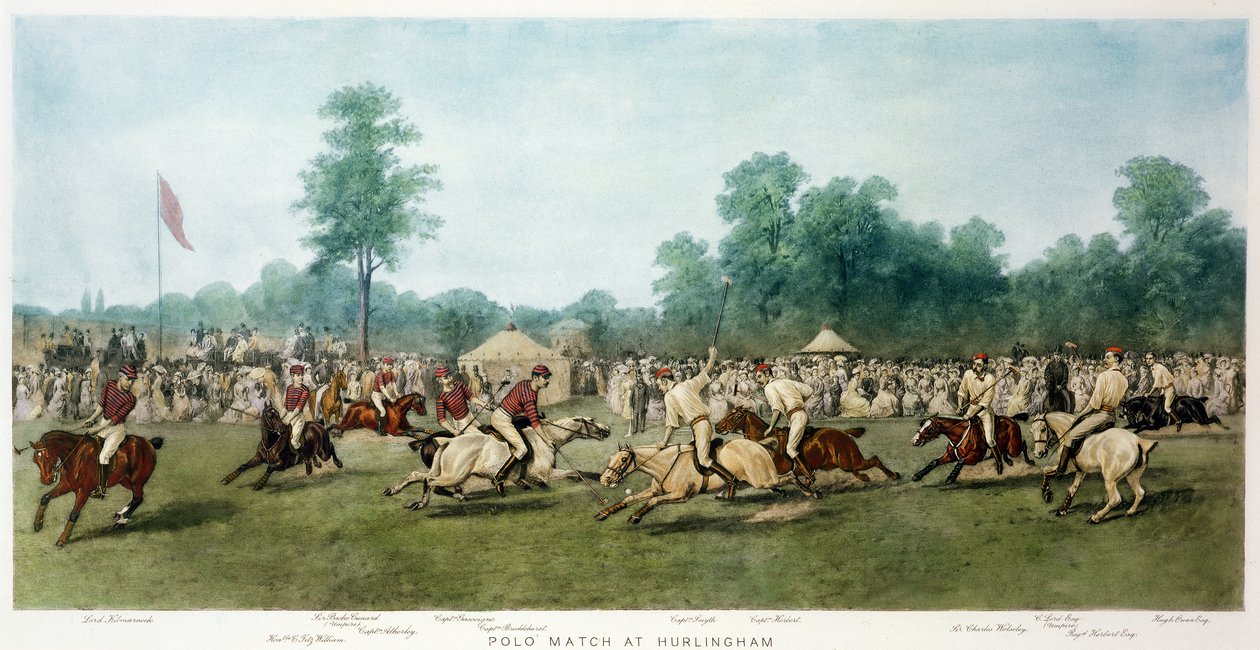 Polokamp i Hurlingham mellem Horse Guards (Blue) og Monmouthshire Team, 7. juli 1877 af George Earl