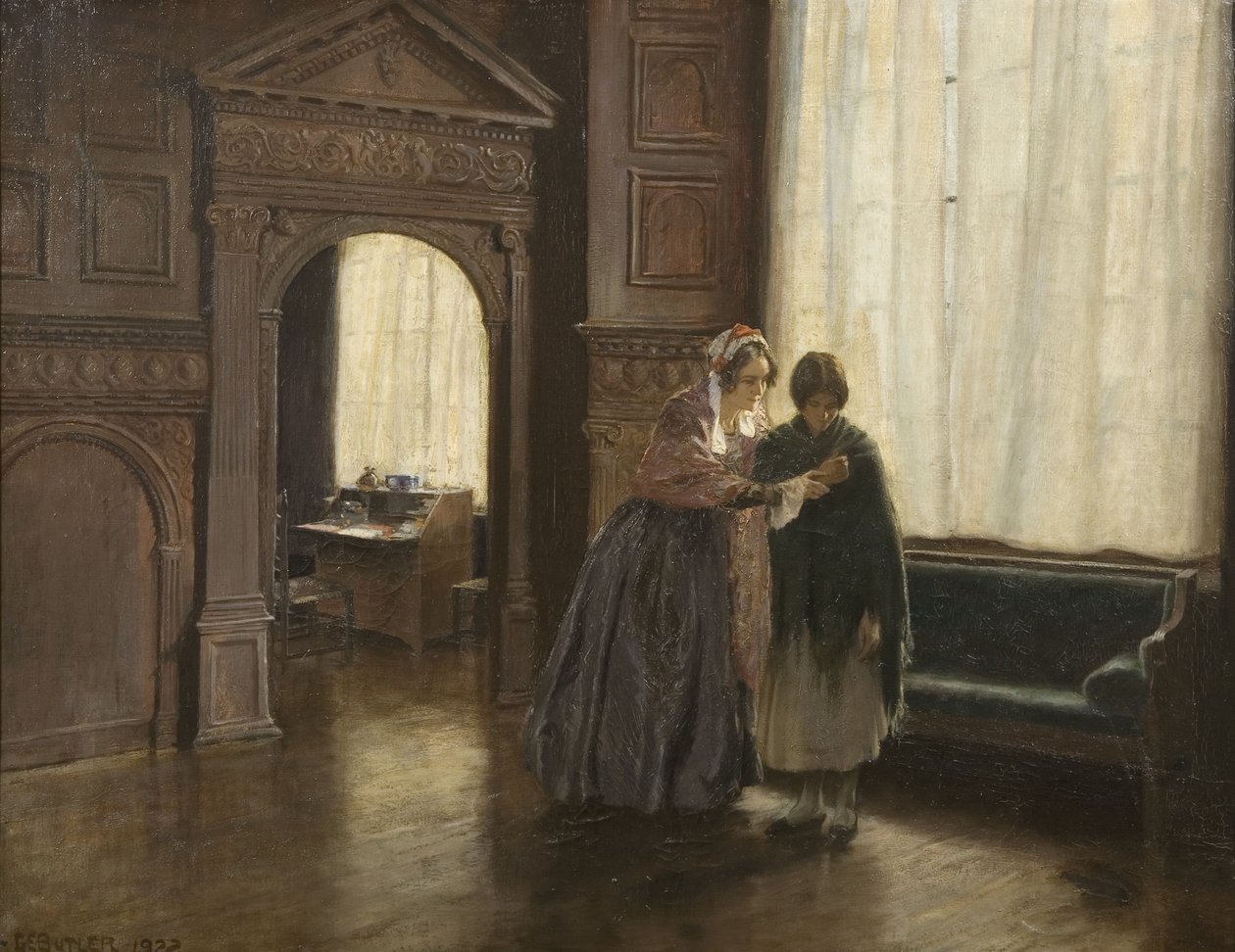 Mrs Mary Carpenter og hendes første reformatoriske pige, Annie Woolham, i Red Lodge den 10. oktober af George Edmund Butler