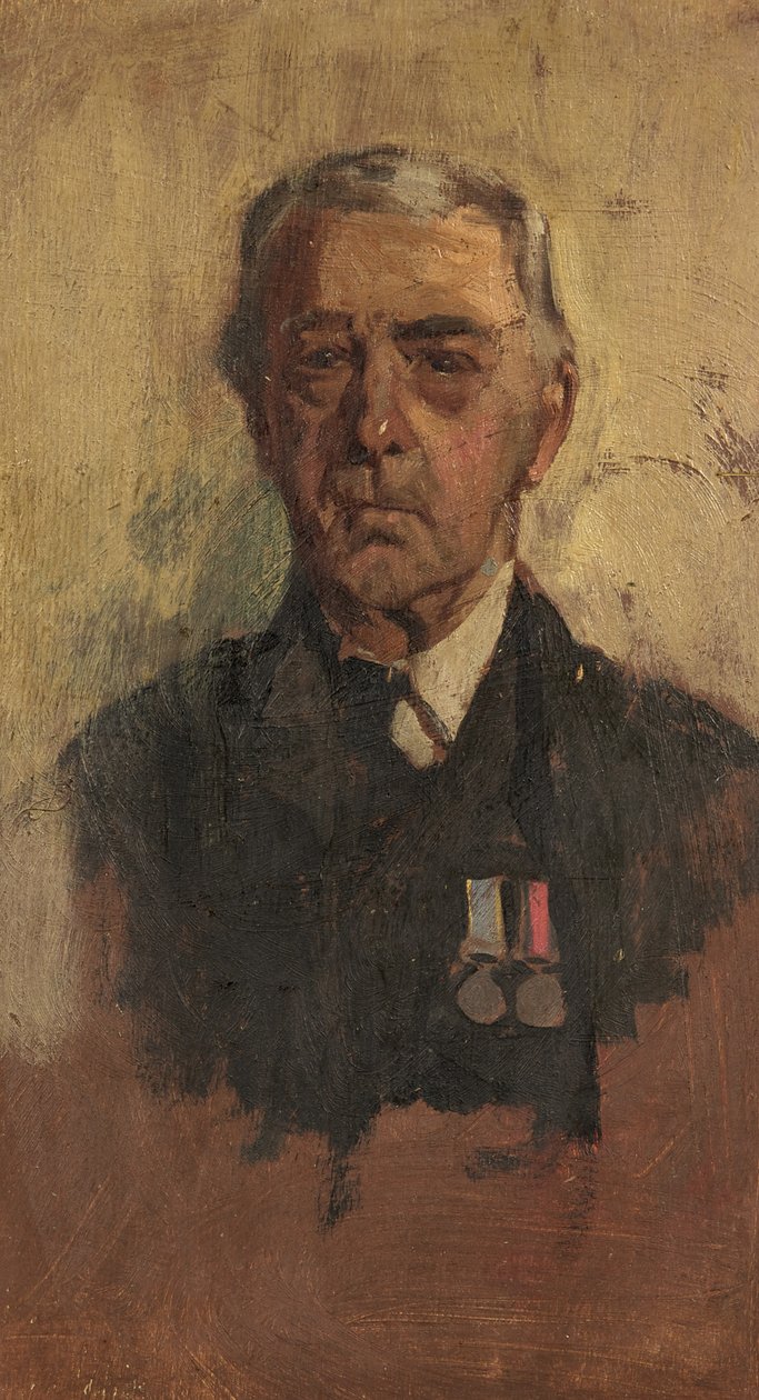 Portræt af B. Baxter, 90. og 41., ca. 1920 (olie på panel) af George Edmund Butler