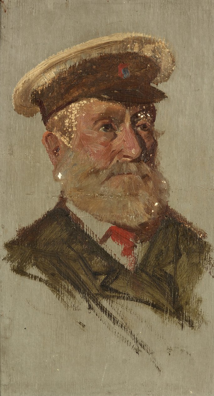 Portræt af C. Dent, 39., ca. 1920 (olie på panel) af George Edmund Butler
