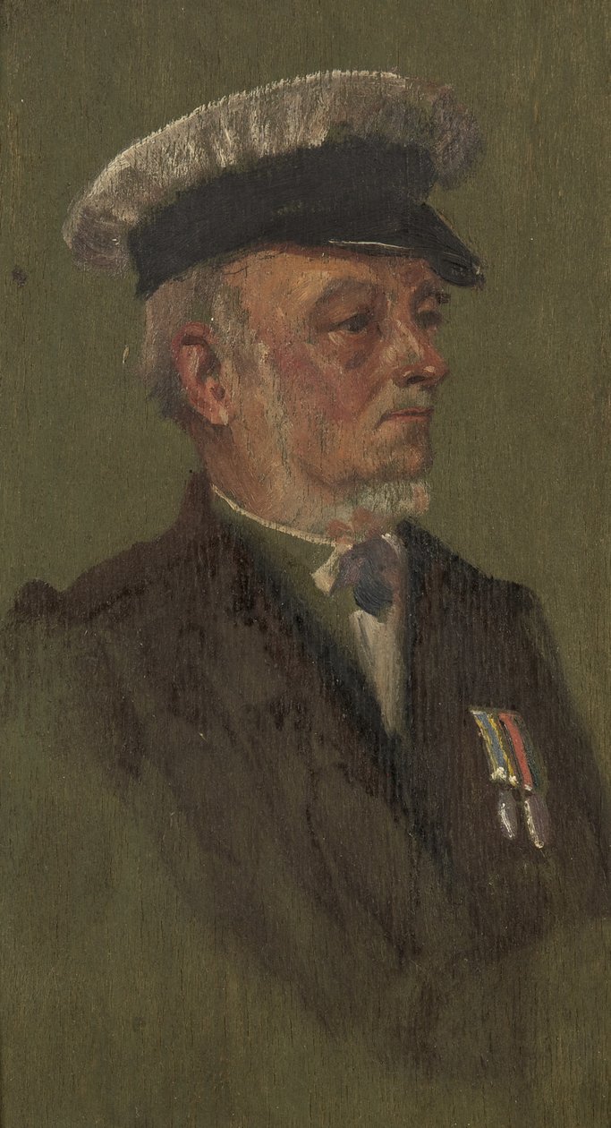 Portræt af G. Mills, L.T.C., ca. 1920 (olie på panel) af George Edmund Butler