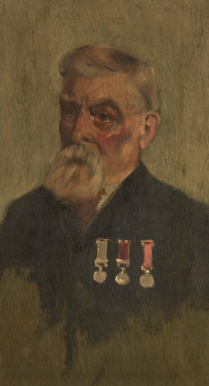 Portræt af J. C. Milton, 3., ca. 1920 (olie på panel) af George Edmund Butler