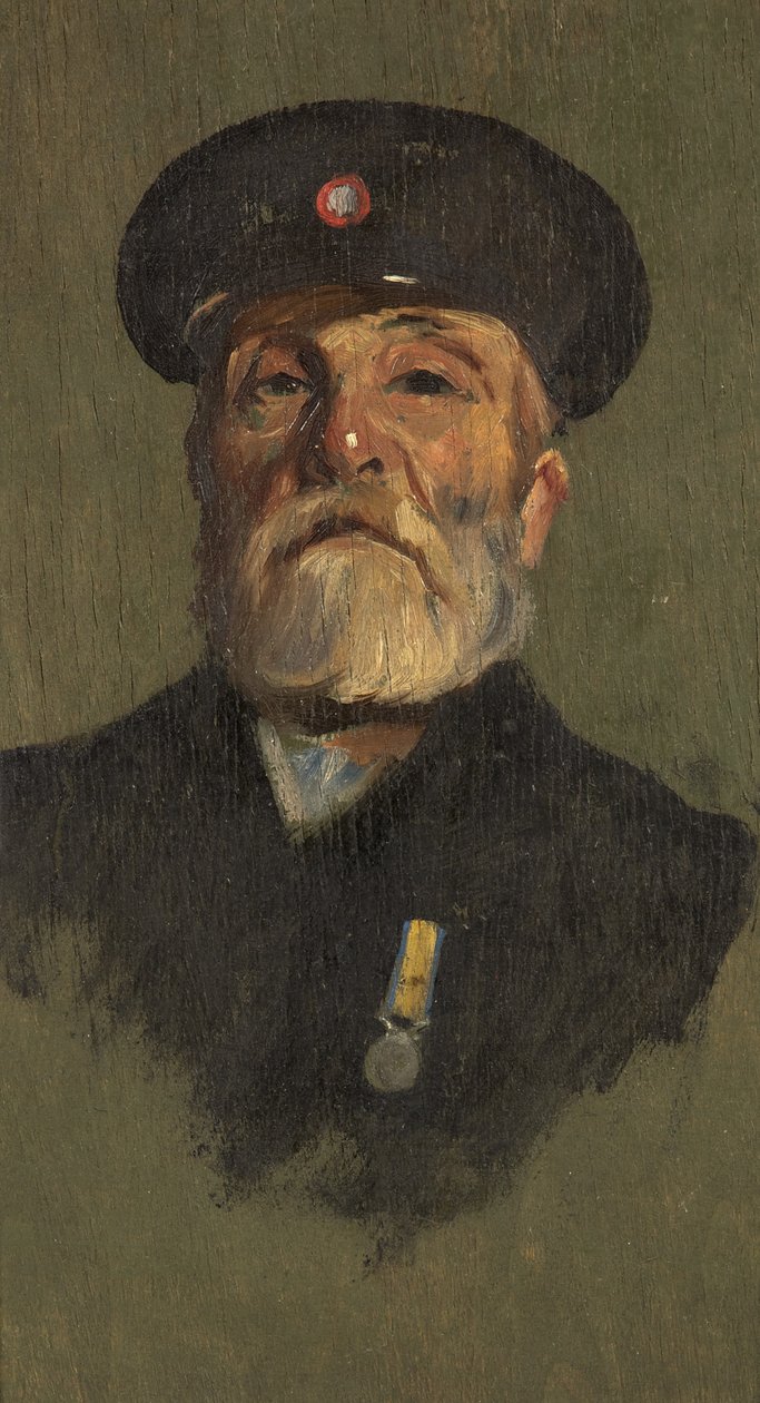 Portræt af J. Lasbury, R.M.L.I., ca. 1920 (olie på panel) af George Edmund Butler
