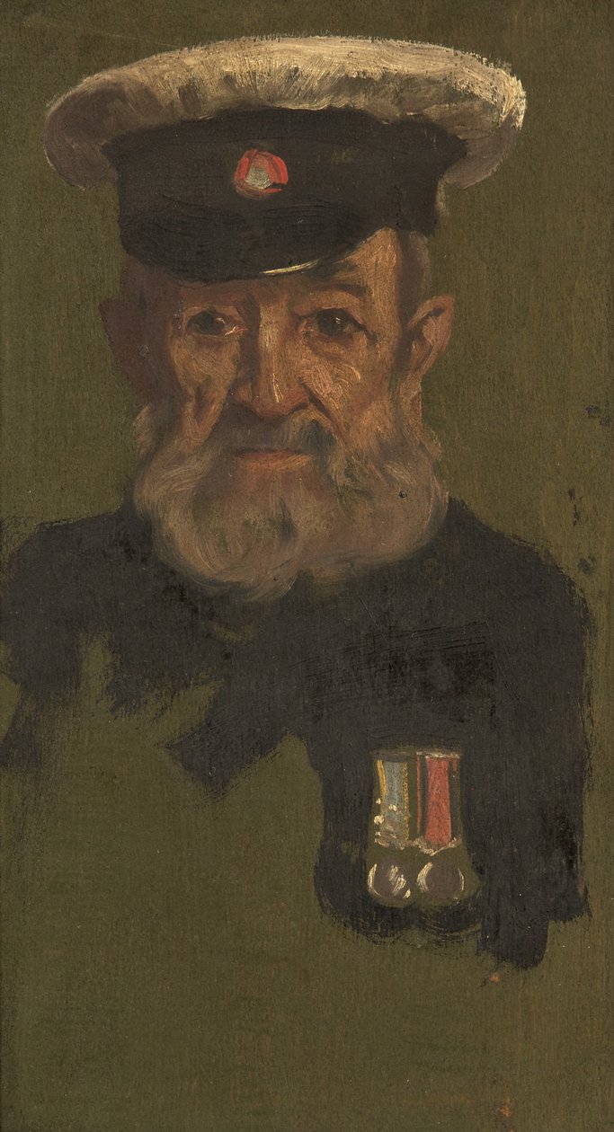 Portræt af J. Smith, 4th & R.A., ca. 1920 (olie på panel) af George Edmund Butler