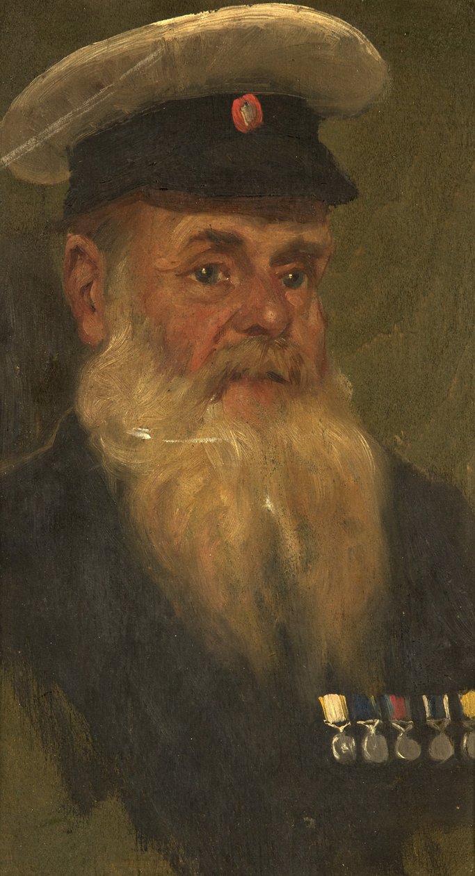 Portræt af J. Wilson, R.M.A., ca. 1920 (olie på panel) af George Edmund Butler