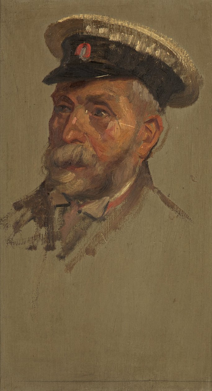 Portræt af L. Andrews, 30., ca. 1920 (olie på panel) af George Edmund Butler