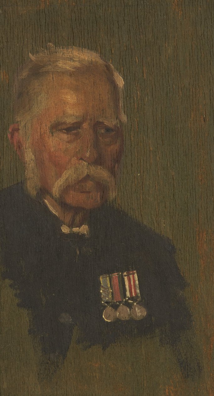 Portræt af P. Page, 4., ca. 1920 (olie på panel) af George Edmund Butler
