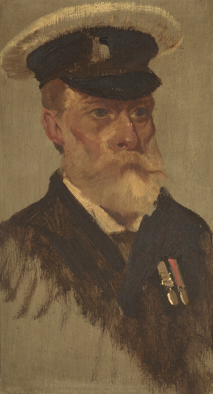 Portræt af R. Germain, 4., ca. 1920 (olie på panel) af George Edmund Butler
