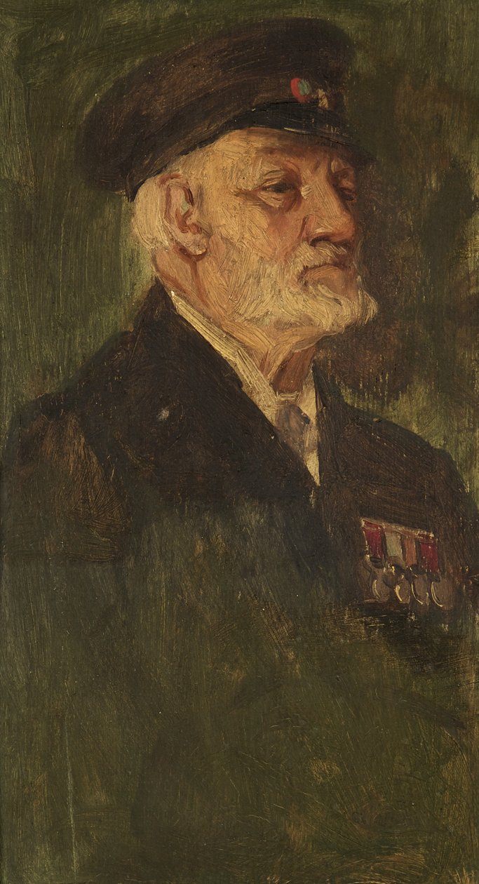 Portræt af R. H. Collins, 28., ca. 1920 (olie på panel) af George Edmund Butler