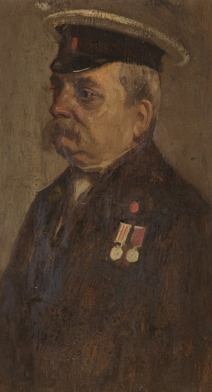 Portræt af S. Vowles, 60., ca. 1920 (olie på panel) af George Edmund Butler