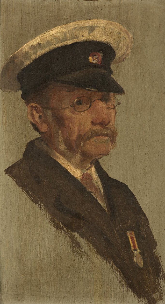 Portræt af T.S. Brooks, R.M.L.I., ca. 1920 (olie på panel) af George Edmund Butler