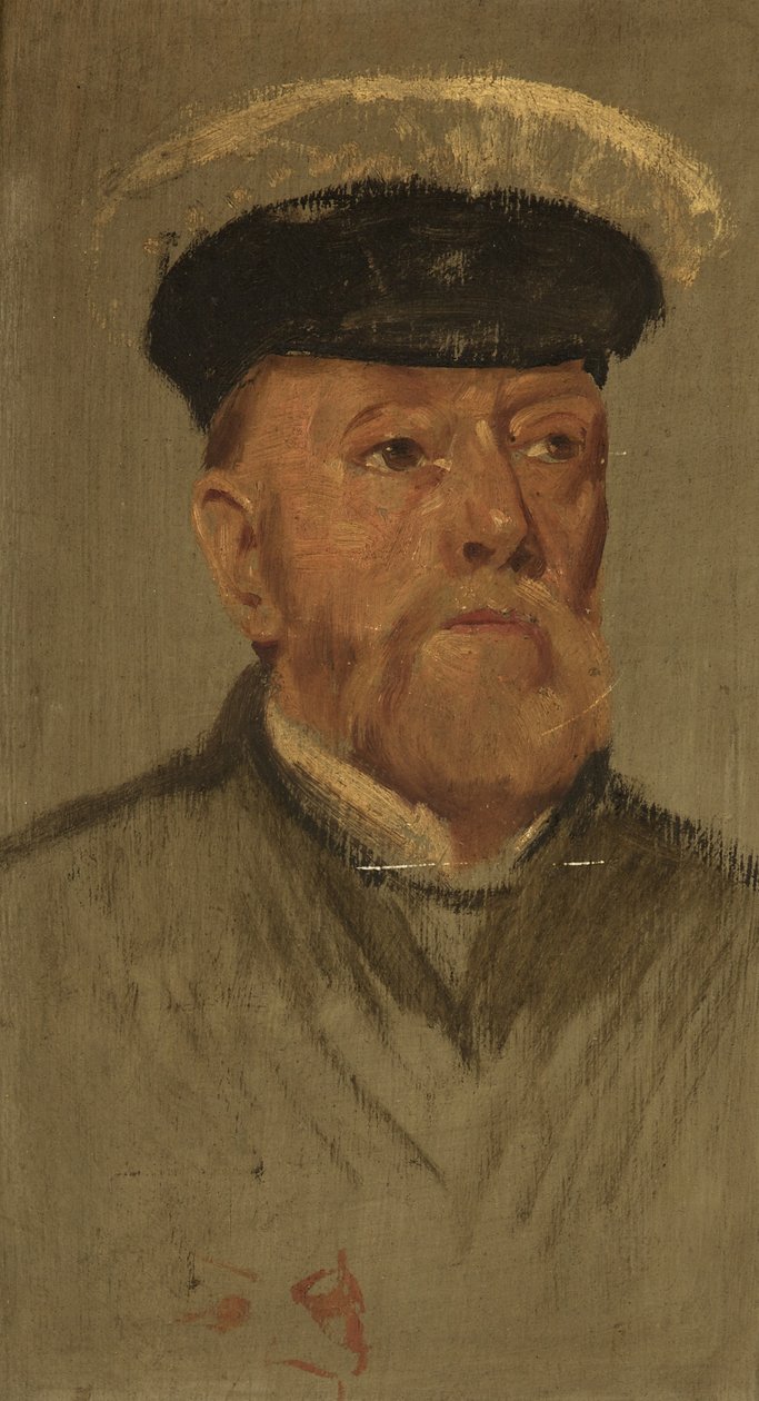 Portræt af W. Shearn, 97. & 5., ca. 1920 (olie på panel) af George Edmund Butler