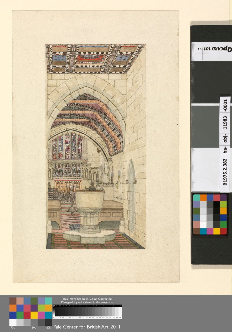 Design til polykromatisk udsmykning af en kirke af George Edmund Street