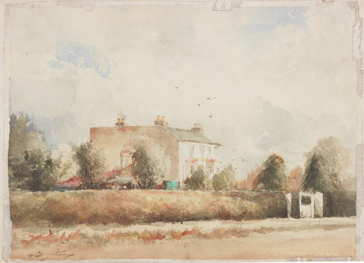 Suburban House (blyant og akvarel på papir) af George Edward Horton