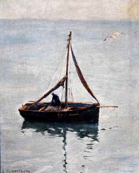 Mending the Nets, ca. 1910 (olie på lærred) af George Edward Robertson