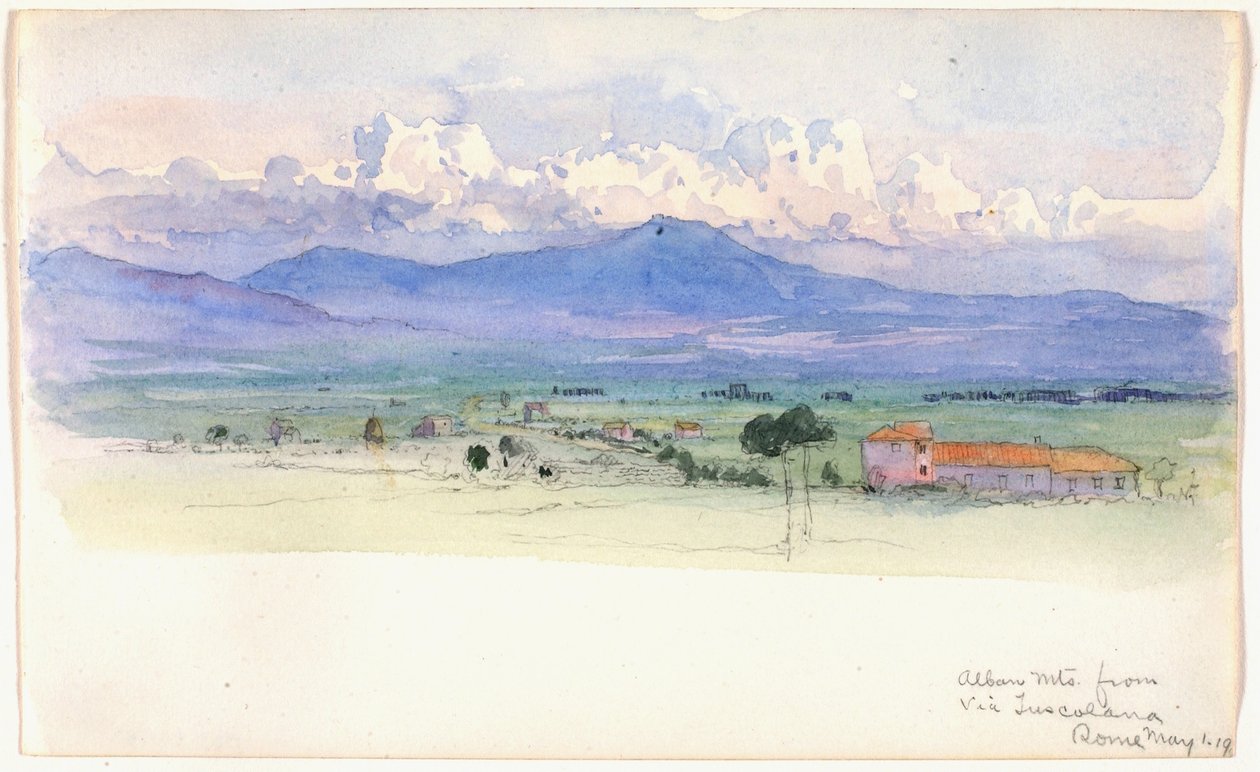 Albanerbjergene fra Via Tuscolana, Rom af George Elbert Burr