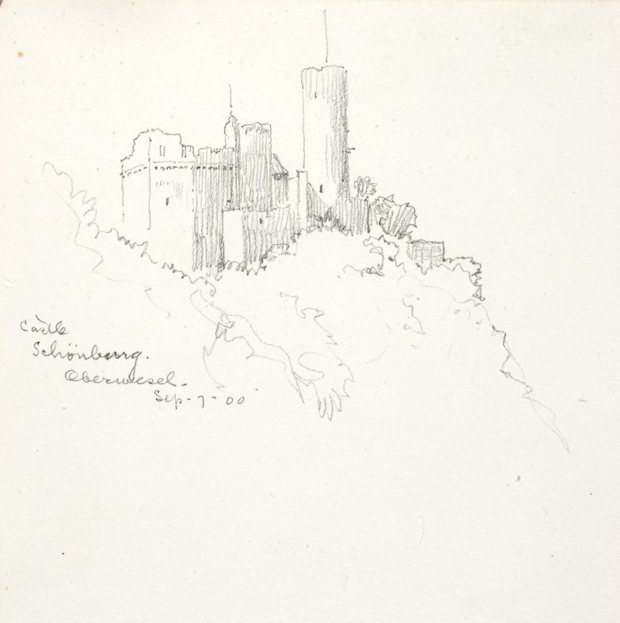 Schönburg Slot, Oberwesel af George Elbert Burr