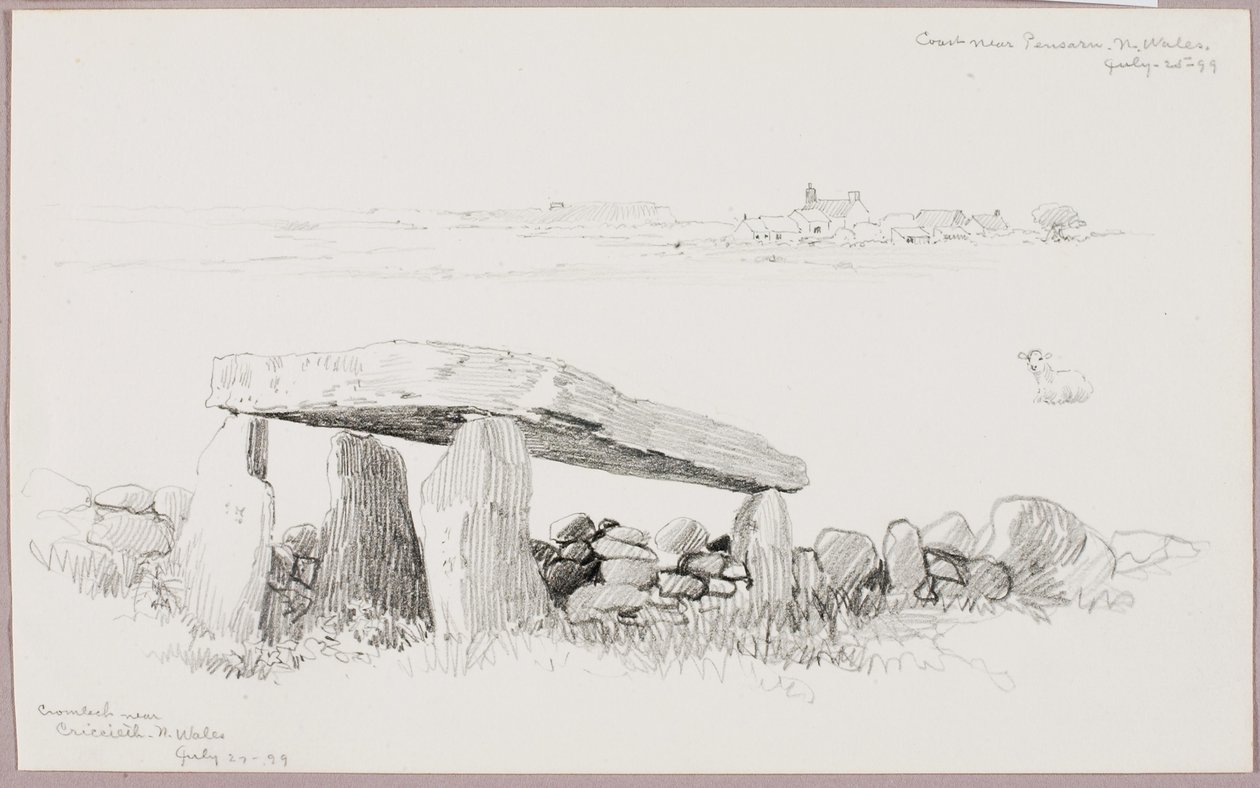 Cromlech nær Criccieth, Nordwales/Kysten nær Pensarn, Nordwales af George Elbert Burr