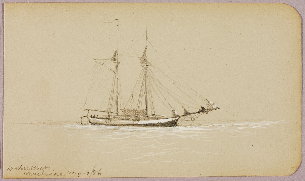 Tømmerbåd, Mackinac af George Elbert Burr