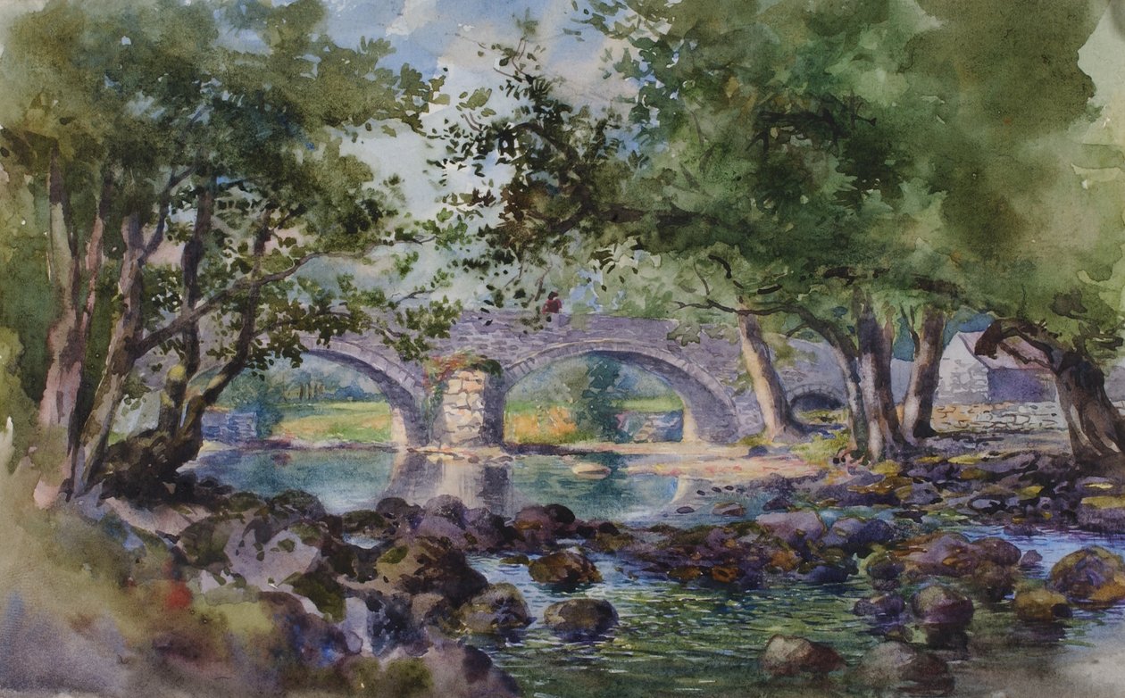 Den gamle bro nær Bettws-y-Coed, Nordwales af George Elbert Burr