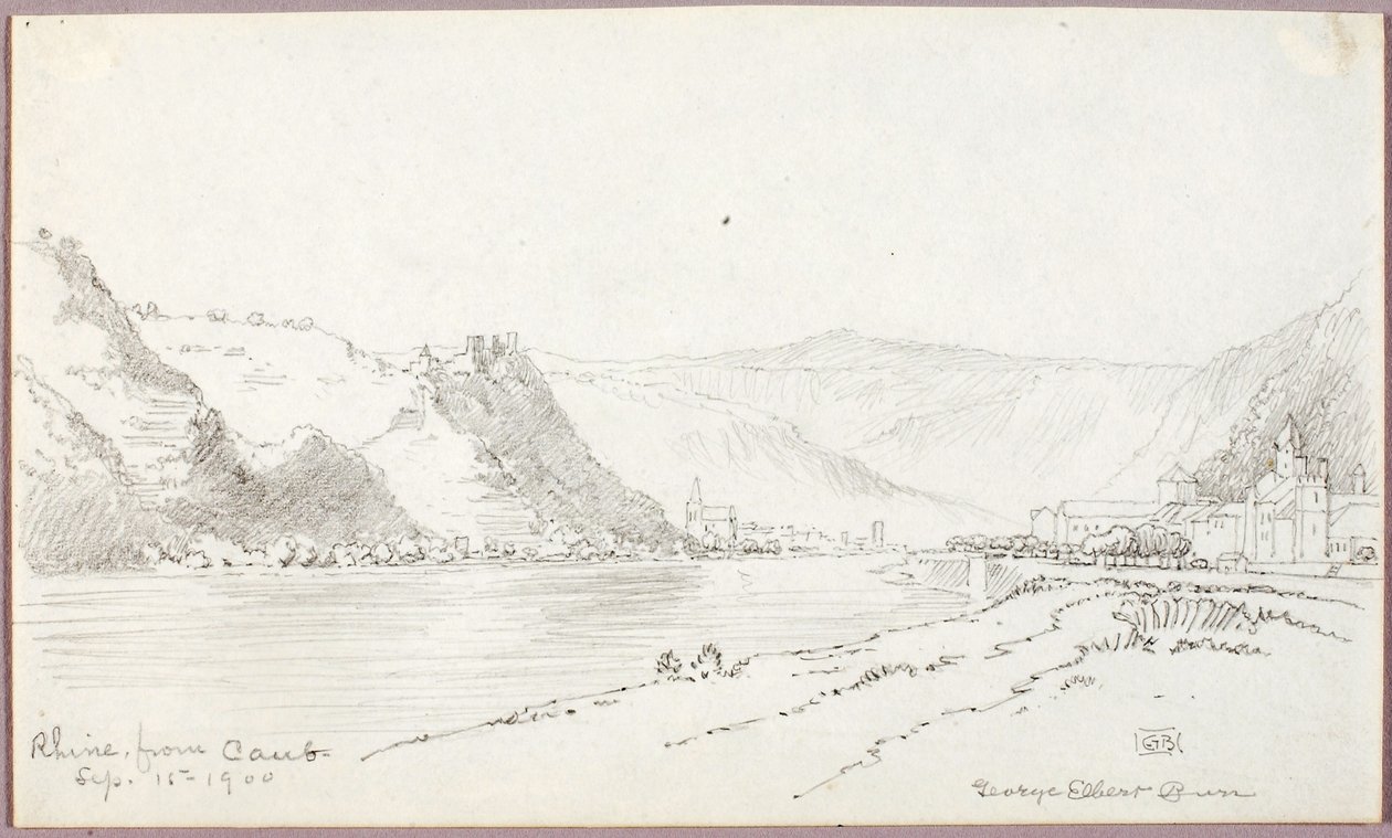 Rhinen, fra Caub af George Elbert Burr