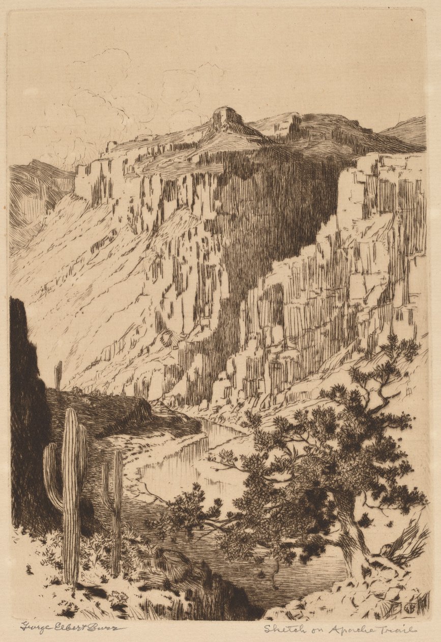 Skitse på Apache Trail, Arizona af George Elbert Burr