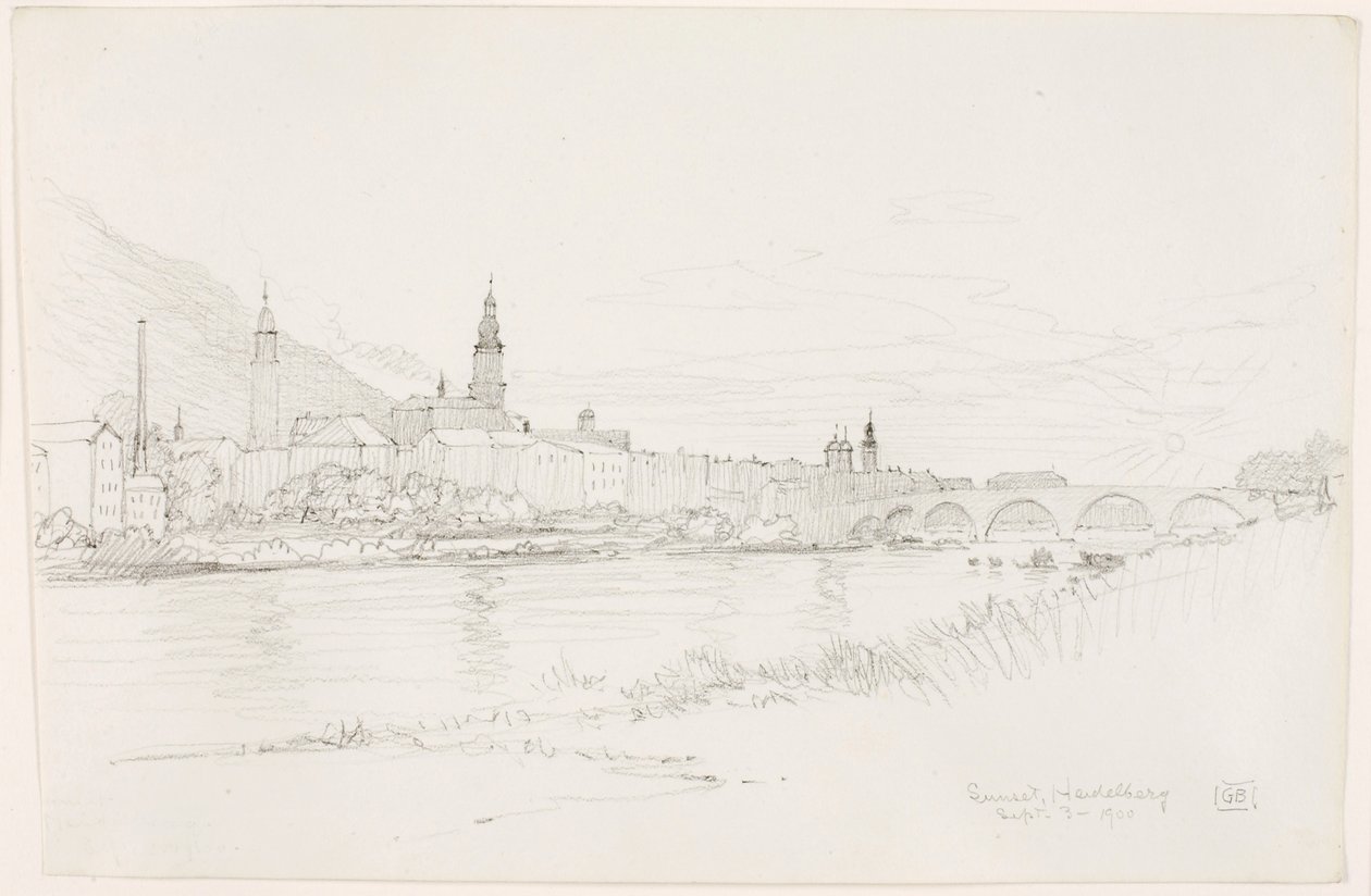 Solnedgang, Heidelberg af George Elbert Burr