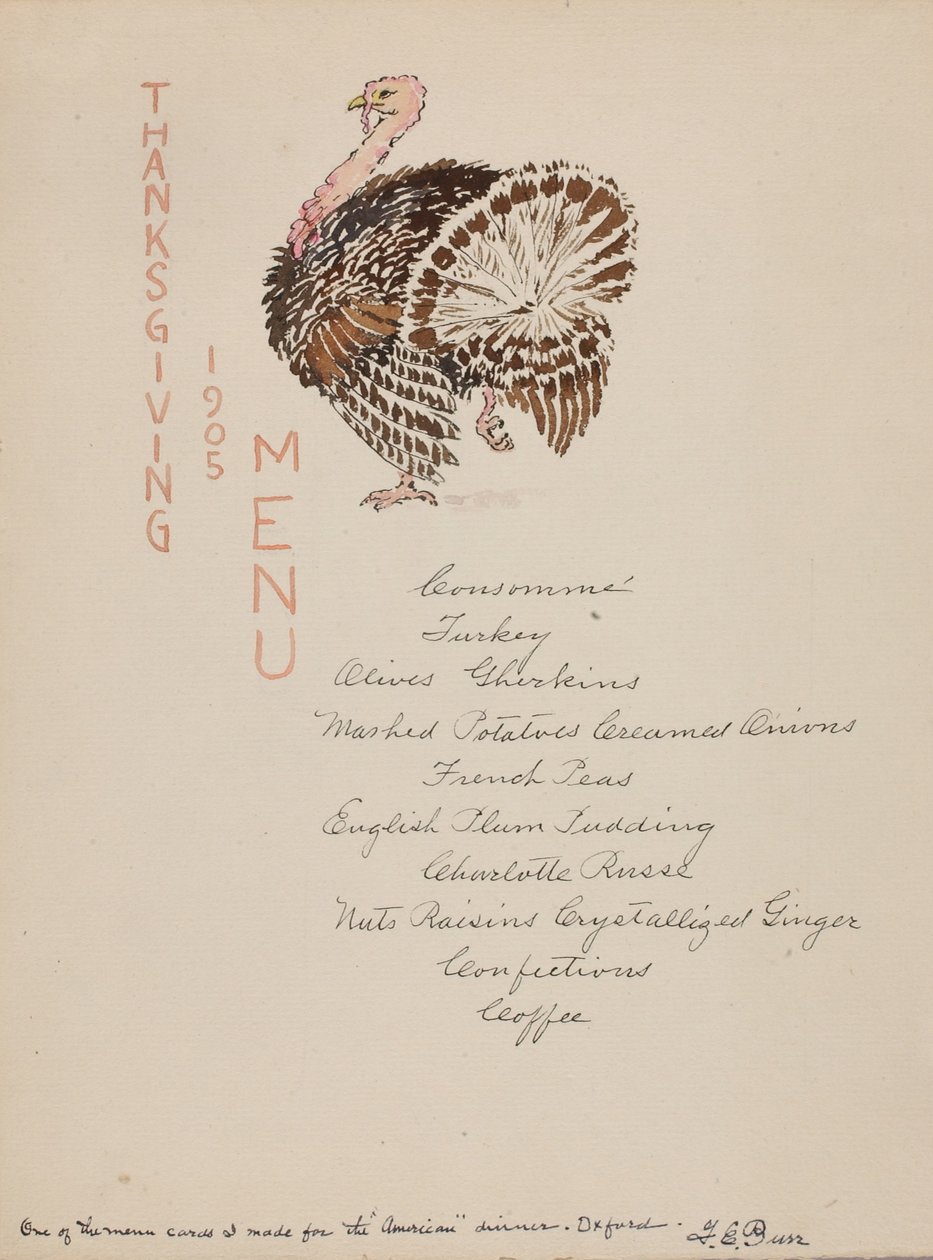 Thanksgiving-menu af George Elbert Burr