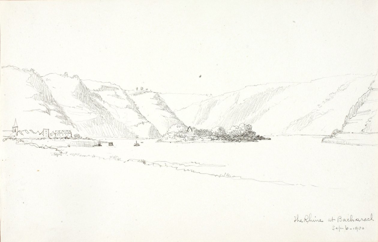 Rhinen ved Bacharach af George Elbert Burr