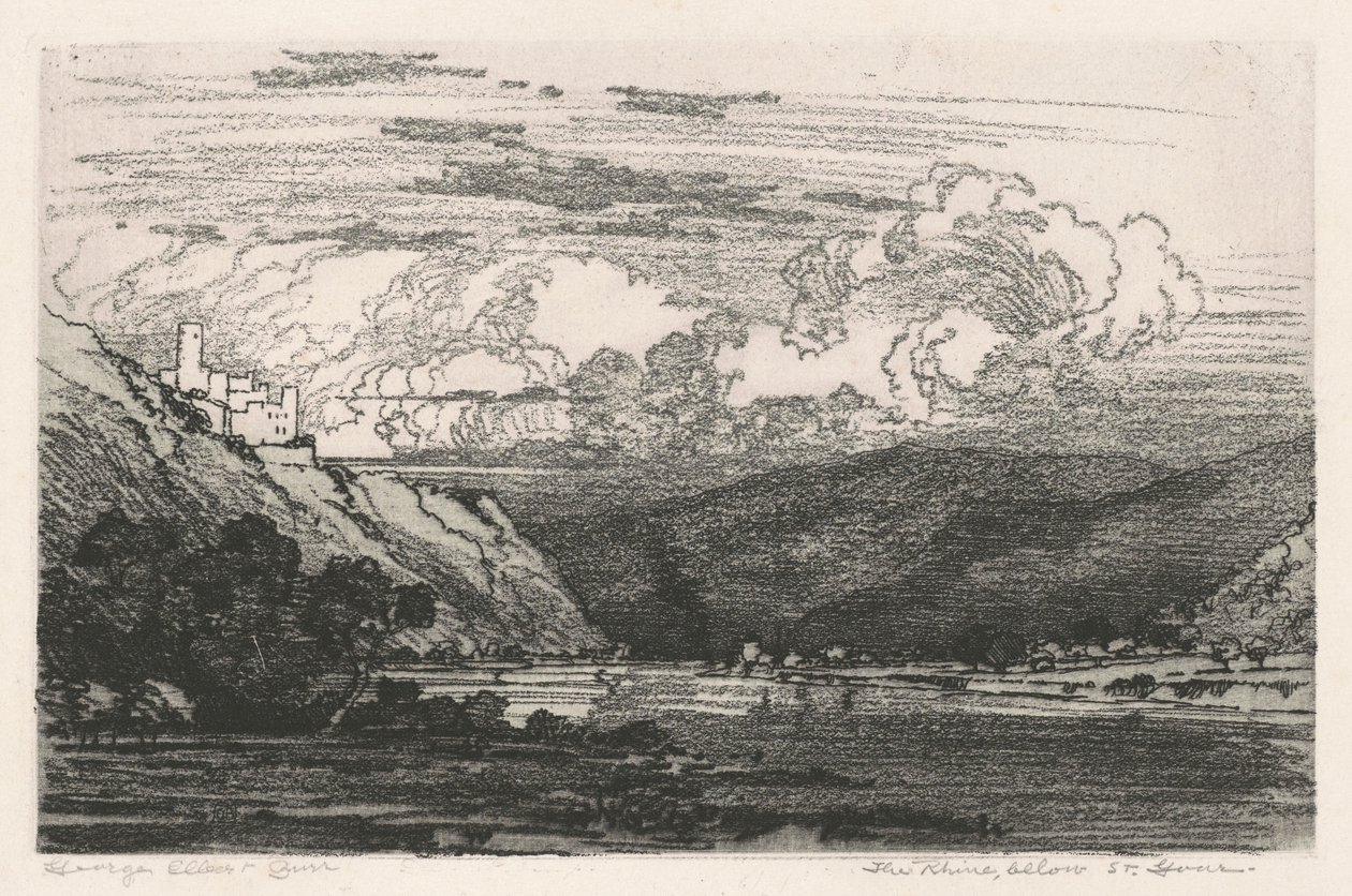Rhinen, nedenfor St. Goar af George Elbert Burr