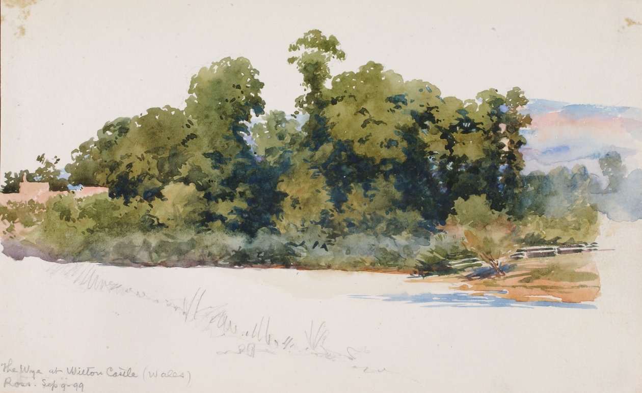 Wye ved Wilton Castle (Wales) af George Elbert Burr