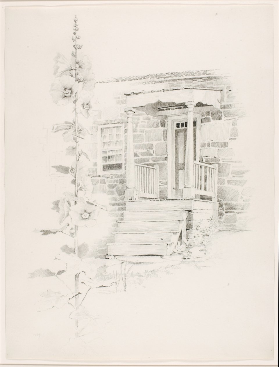 Uden titel (Hollyhock) af George Elbert Burr
