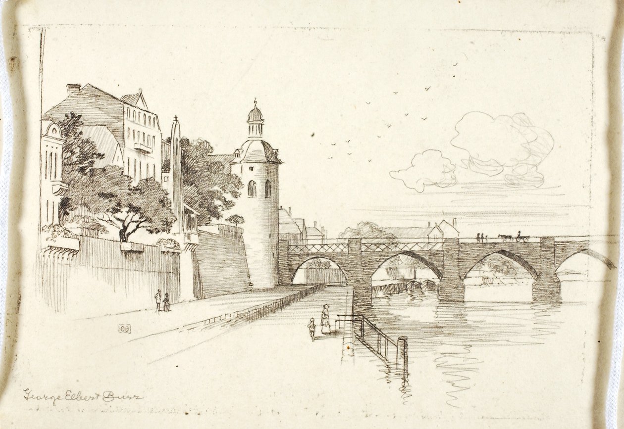 Uden titel (Den gamle bro over Mosel) af George Elbert Burr