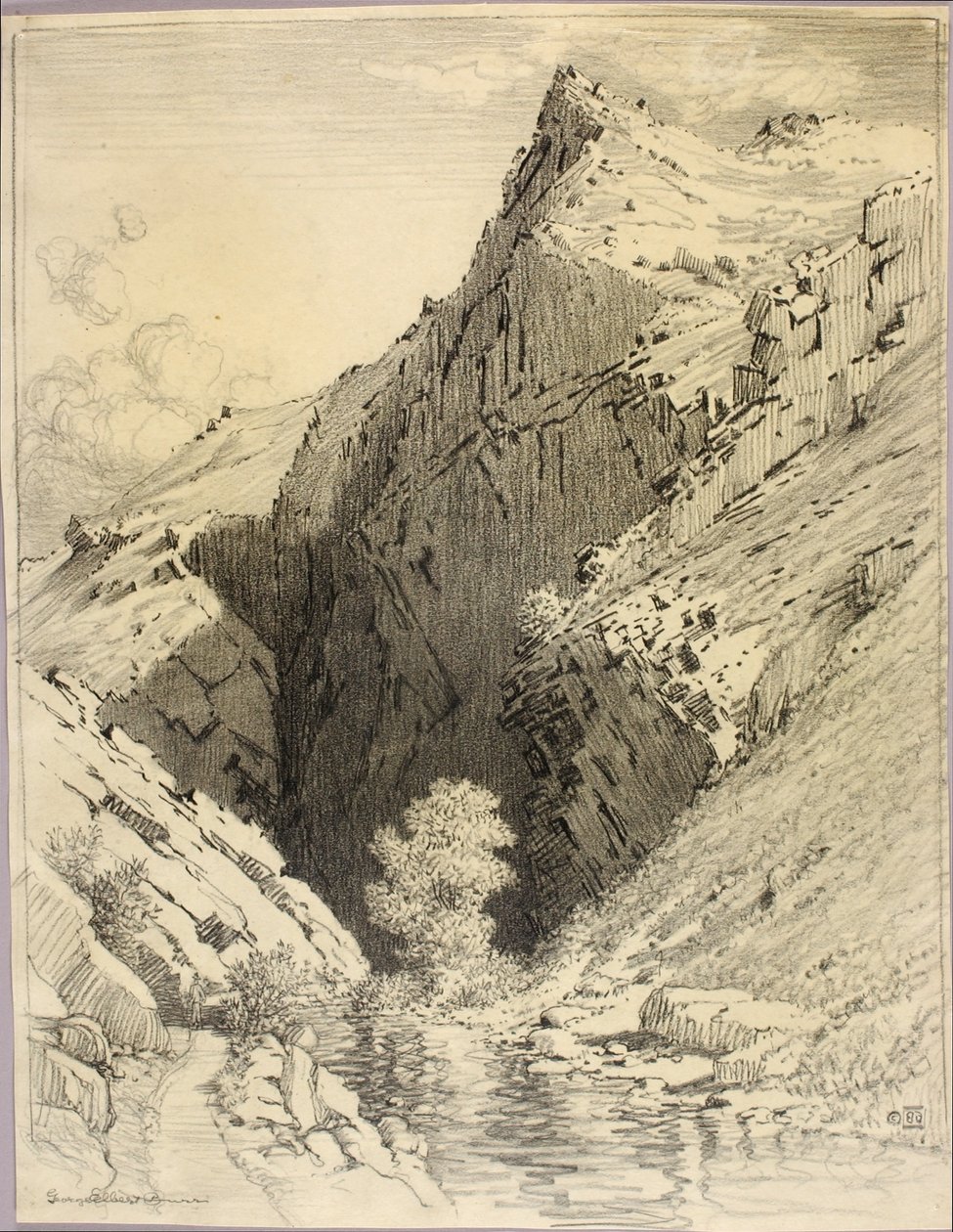 Uden titel (overføringstegning til Bear Creek Canyon, Denver, Colorado) af George Elbert Burr