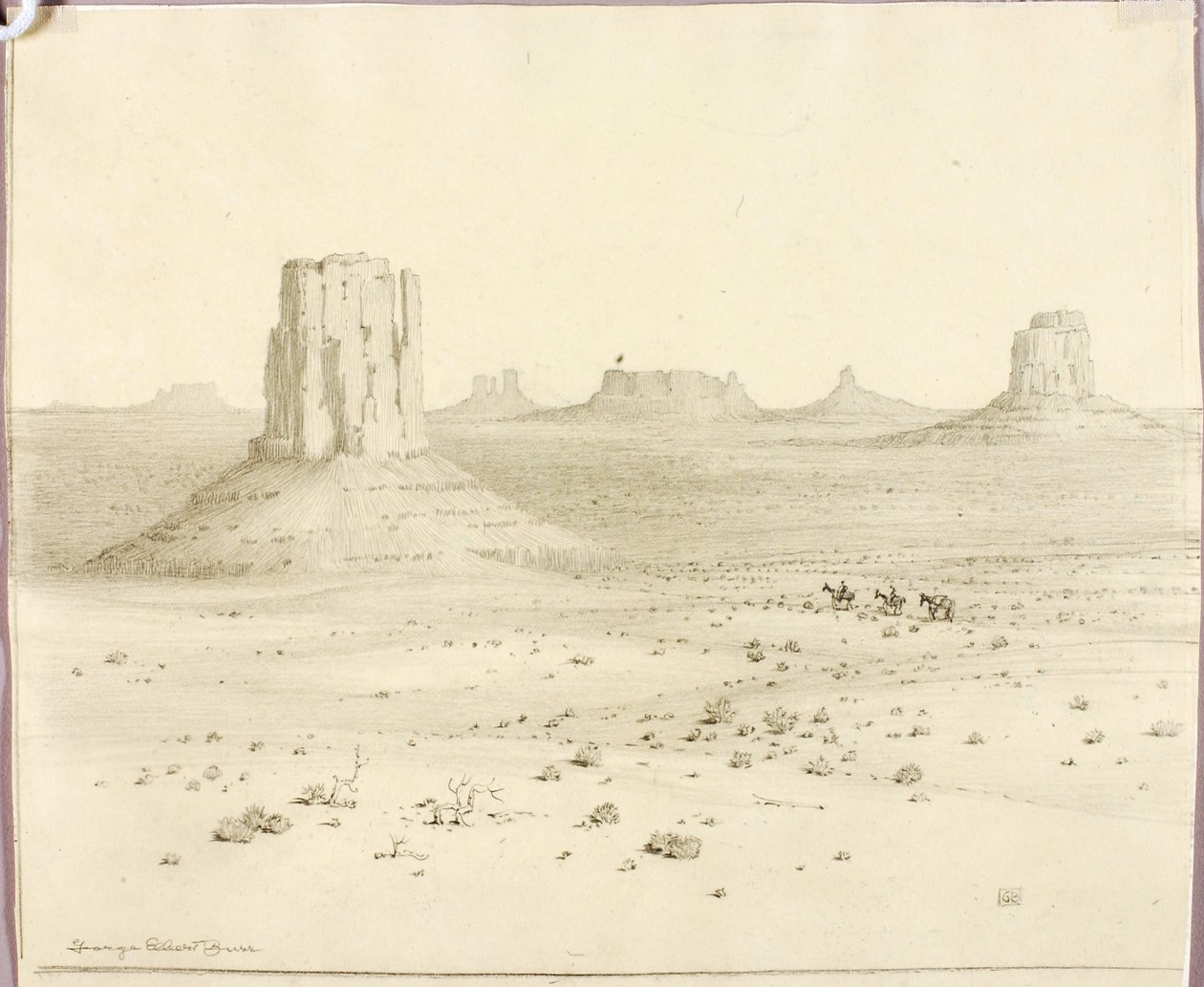 Uden titel (overførselstegning til »Desert Monuments«, Arizona) af George Elbert Burr