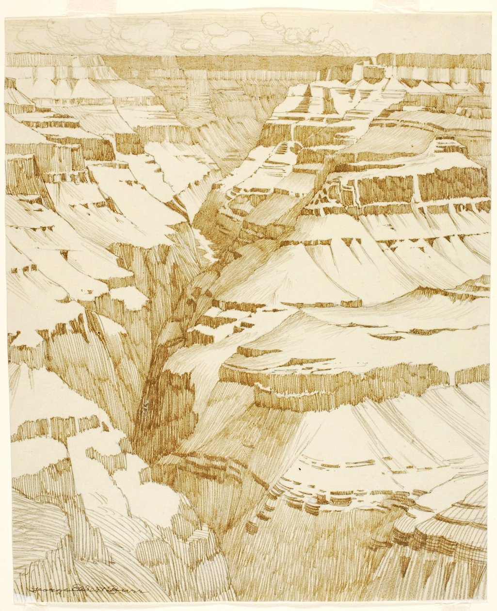 Uden titel (overføringstegning til Grand Canyon [nr. 1]) af George Elbert Burr