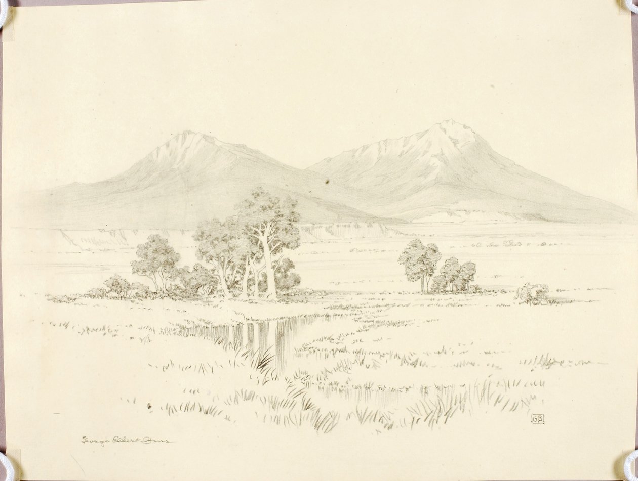 Uden titel (overføringstegning til Spanish Peaks [nr. 2]) af George Elbert Burr