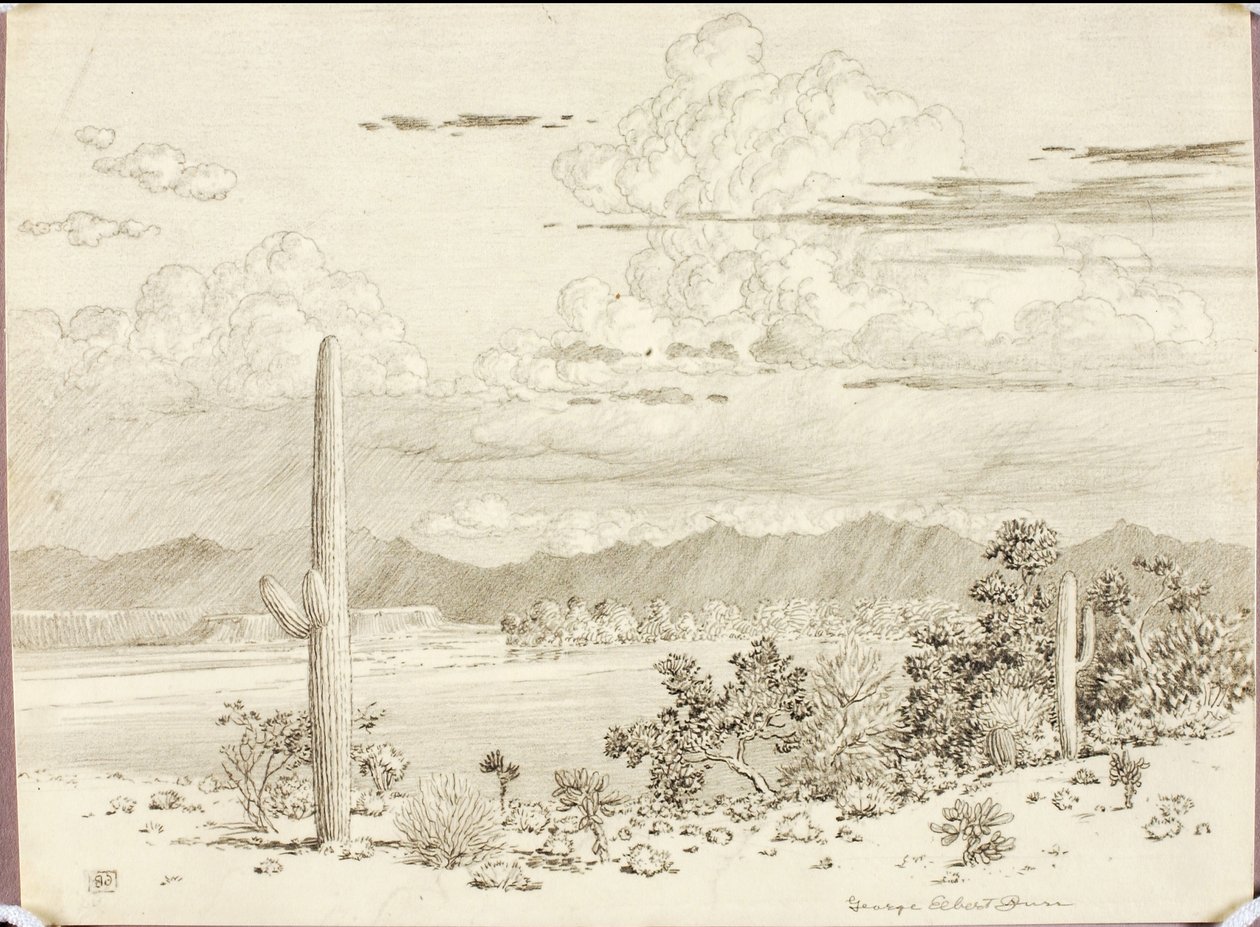Uden titel (overførselstegning til Verde River, Apache-reservatet, Arizona) af George Elbert Burr