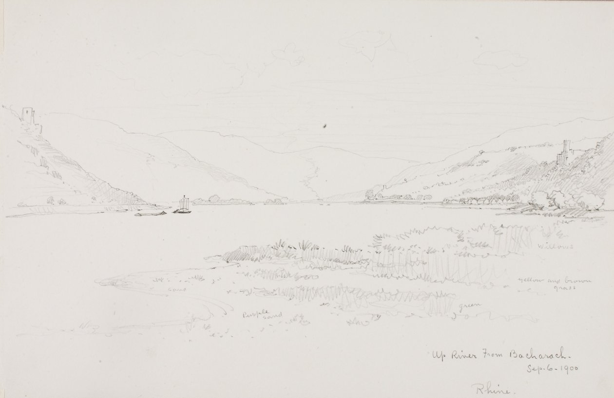 Op ad floden fra Bacharach, Rhinen af George Elbert Burr
