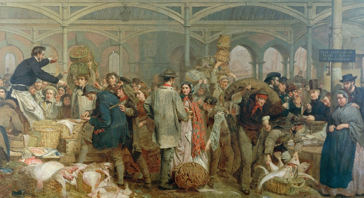 Billingsgate fiskemarked af George Elgar Hicks