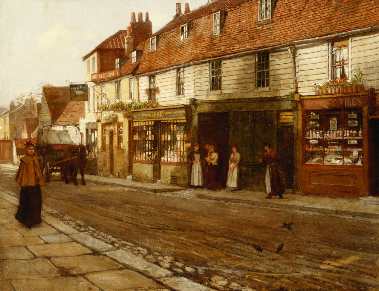 Eltham High Street- 1892, af George Elgar Hicks