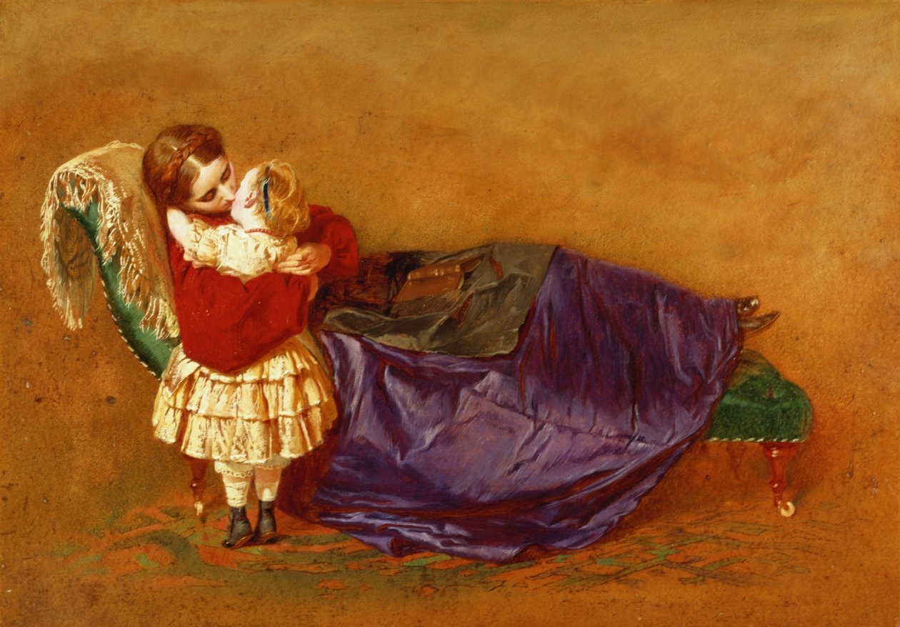 Godnat, 1863 (olie på papir) af George Elgar Hicks