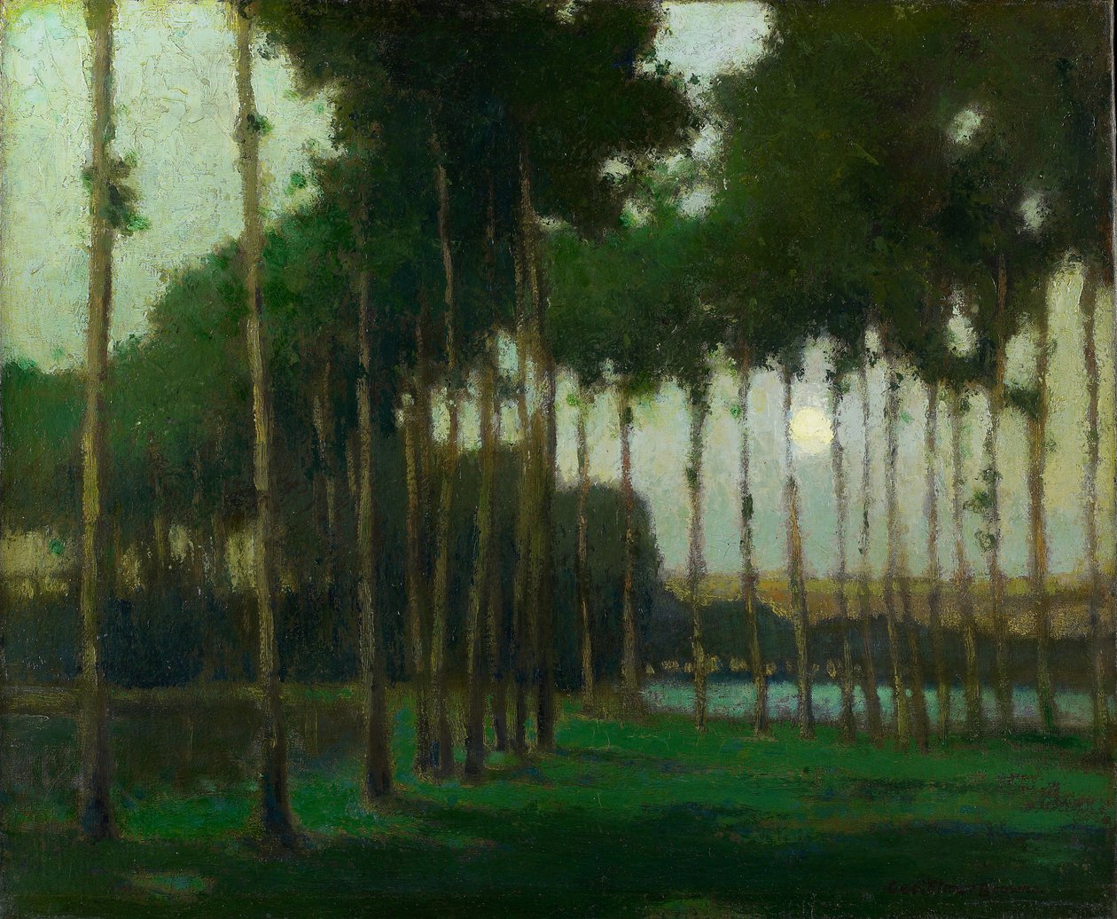 Moonlight Landscape (olie på lærred) af George Elmer Browne