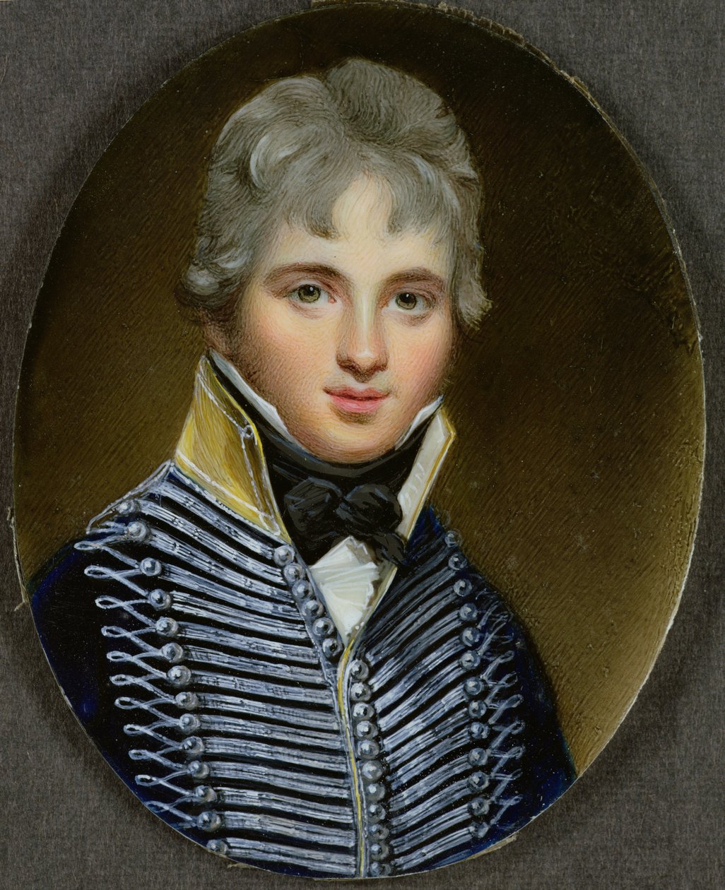 Miniature af William Howe de Lancey (d.1815), Cornet i 17th Light Dragoons og var aide de camp til Wellington, 1807 af George Engleheart