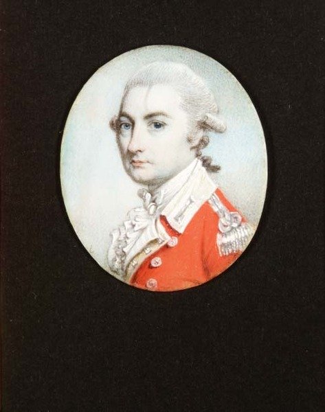 Miniature af en kaptajn af infanteri, ca. 1780 af George Engleheart