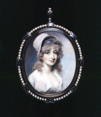 Portrætminiature af fru Lindsay (?) ca. 1790 (akvarel på elfenben) af George Engleheart
