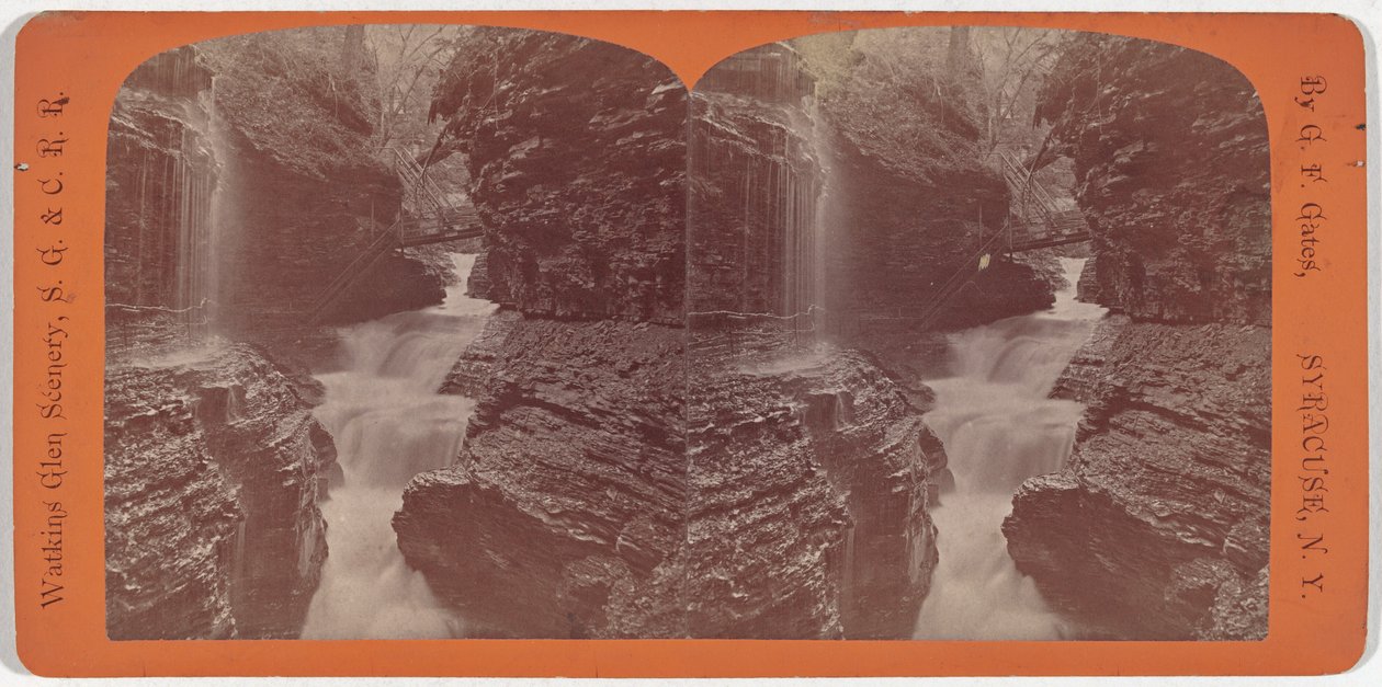 Watkins Glen Scenery, Rainbow Falls og Triple Cascades af George F. Gates