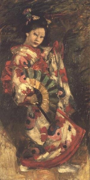 Japansk pige (olie på lærred) af George F. Henry